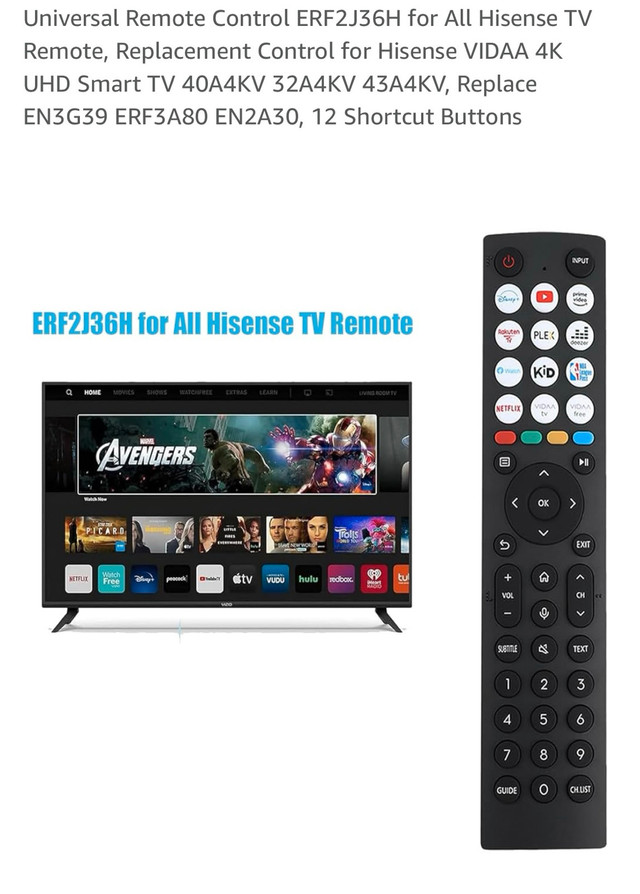 NEW Hisense TV Remote ERF2J36H - photo 2