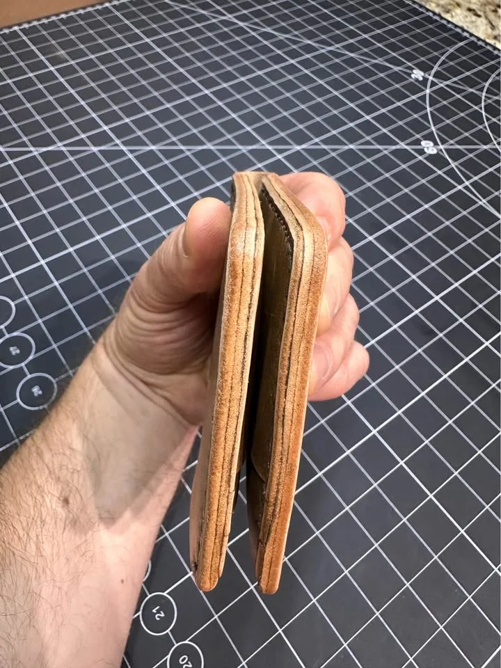 Hand-Carved Leather Bifold Wallet — Maple Leaf Design image indicator(4)