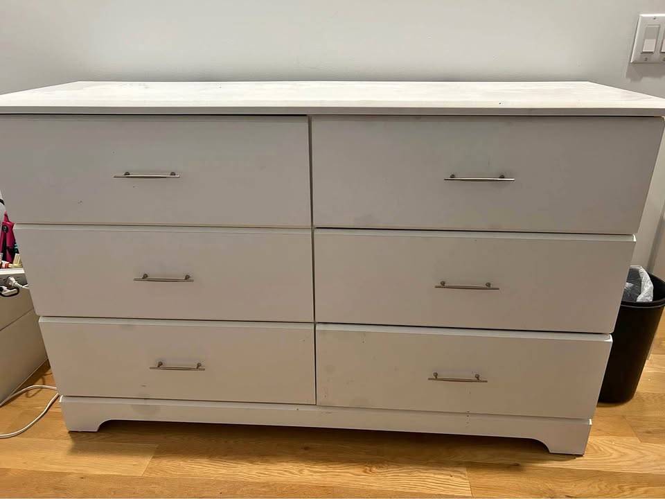 White 6 Drawer Dresser