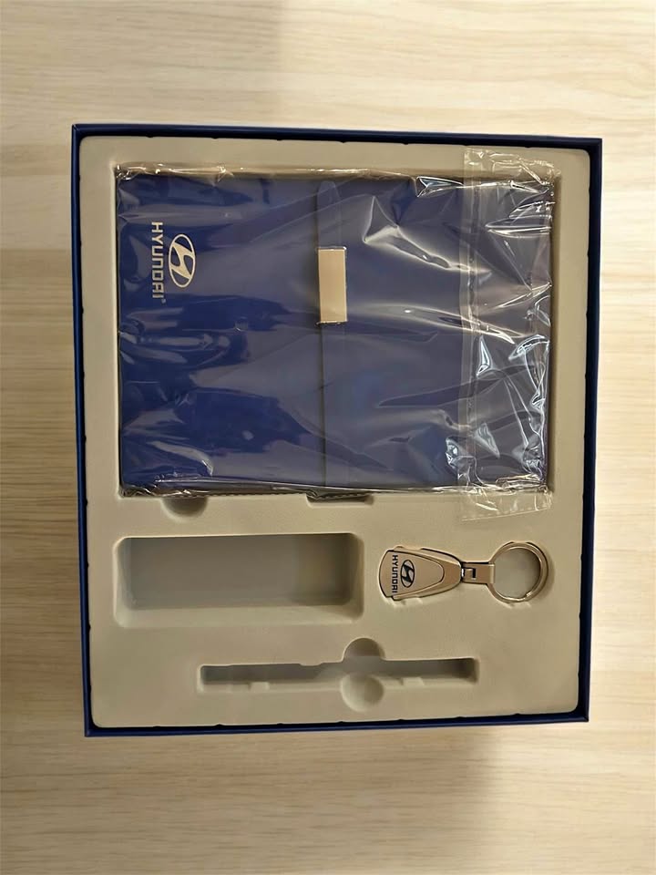 Free Hyundai Keychain + Blue Diary (Good Quality, Undated)