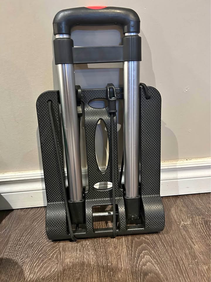 Ultra-Light Folding Trolley with 2 Wheels - Black