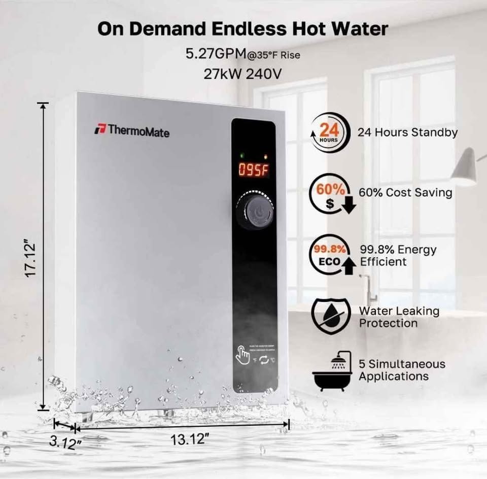 Tankless Water Heater Electric 27kW 208~240 Volt - photo 3