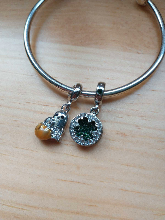 Ghost and Clover Bracelet Charms