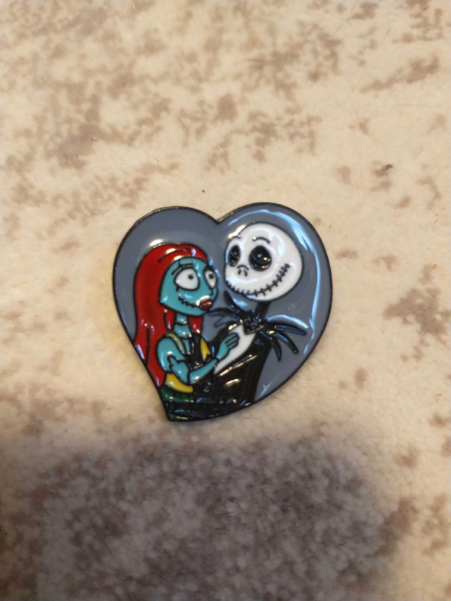 Jack and Sally Pin - Blue Heart