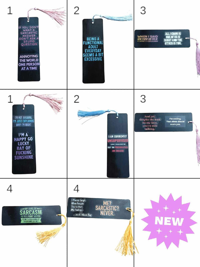 Handmade Sarcastic Bookmarks