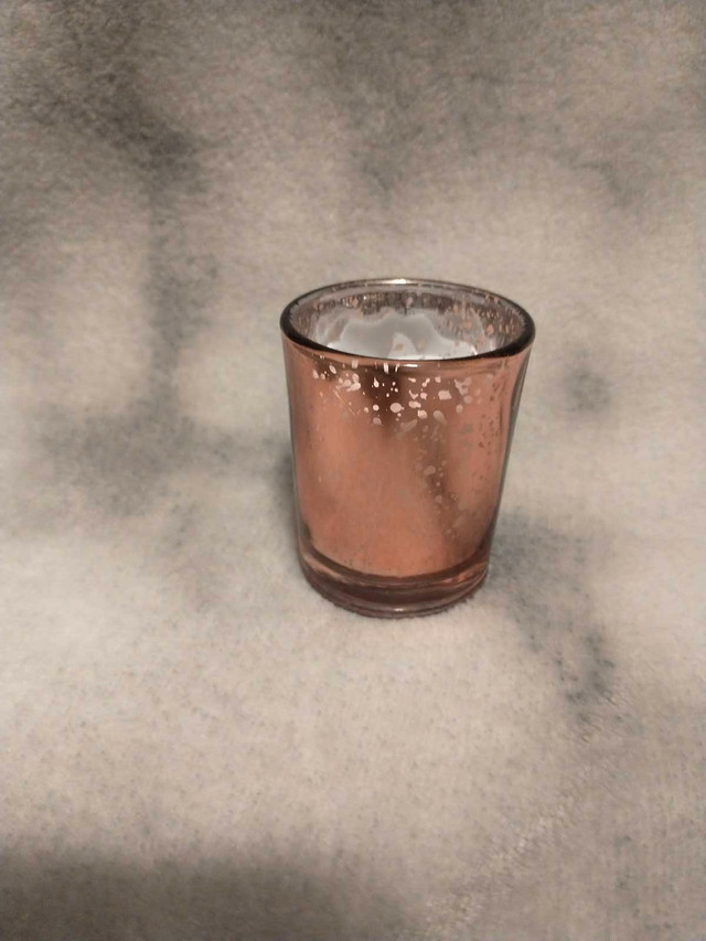 24 Rose Gold Candle Holders and Candles