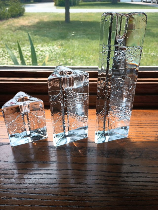 Iittala of Finland Crystal Candle Holders