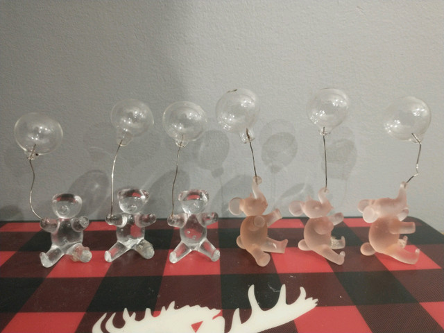 Glass Elephant with Balloon Figurines