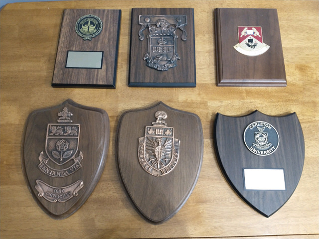 Wooden University Plaques