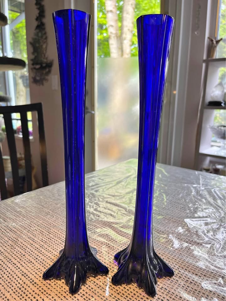 Gorgeous Cobalt Blue Bud Vases/ Candle Holders