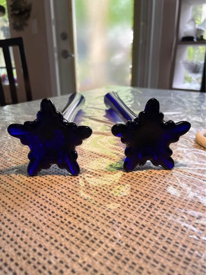Gorgeous Cobalt Blue Bud Vases/ Candle Holders image indicator(2)