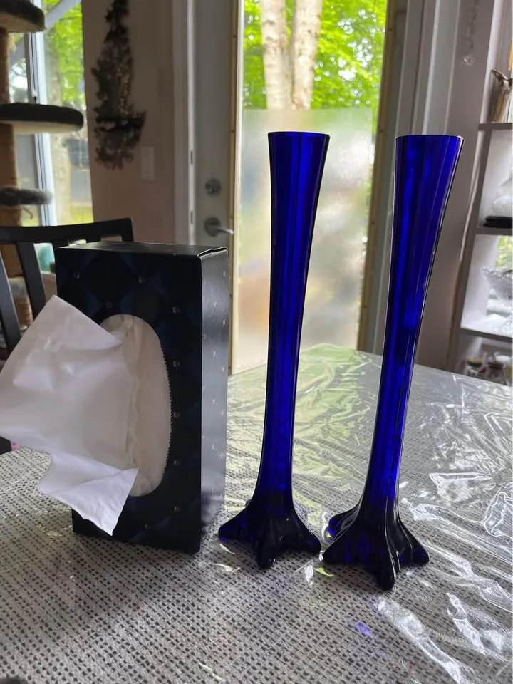 Gorgeous Cobalt Blue Bud Vases/ Candle Holders image indicator(4)