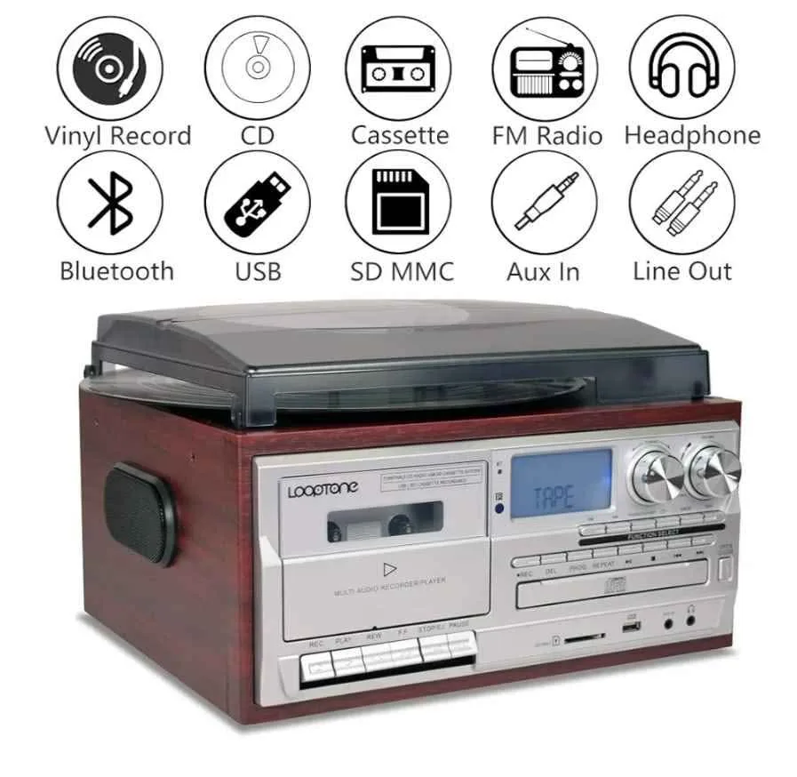 LoopTone 9 in 1 Vintage Turntable image indicator(2)