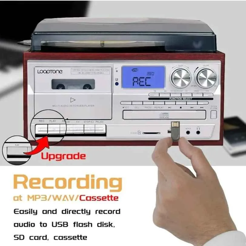 LoopTone 9 in 1 Vintage Turntable image indicator(5)