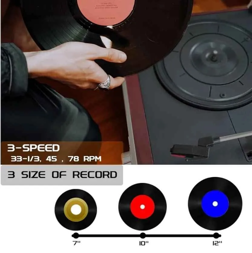 LoopTone 9 in 1 Vintage Turntable image indicator(6)