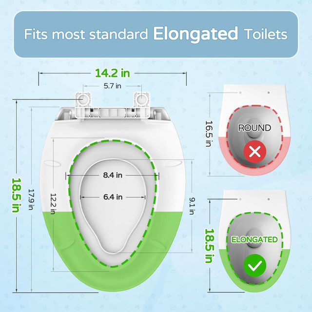 YASFEL Toilet Seat with Potty Training Seat for Toddler Built In - photo 4