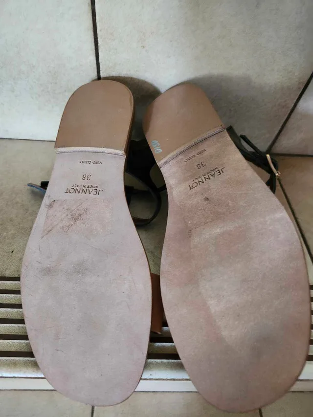 Italian leather flat sandles image indicator(3)