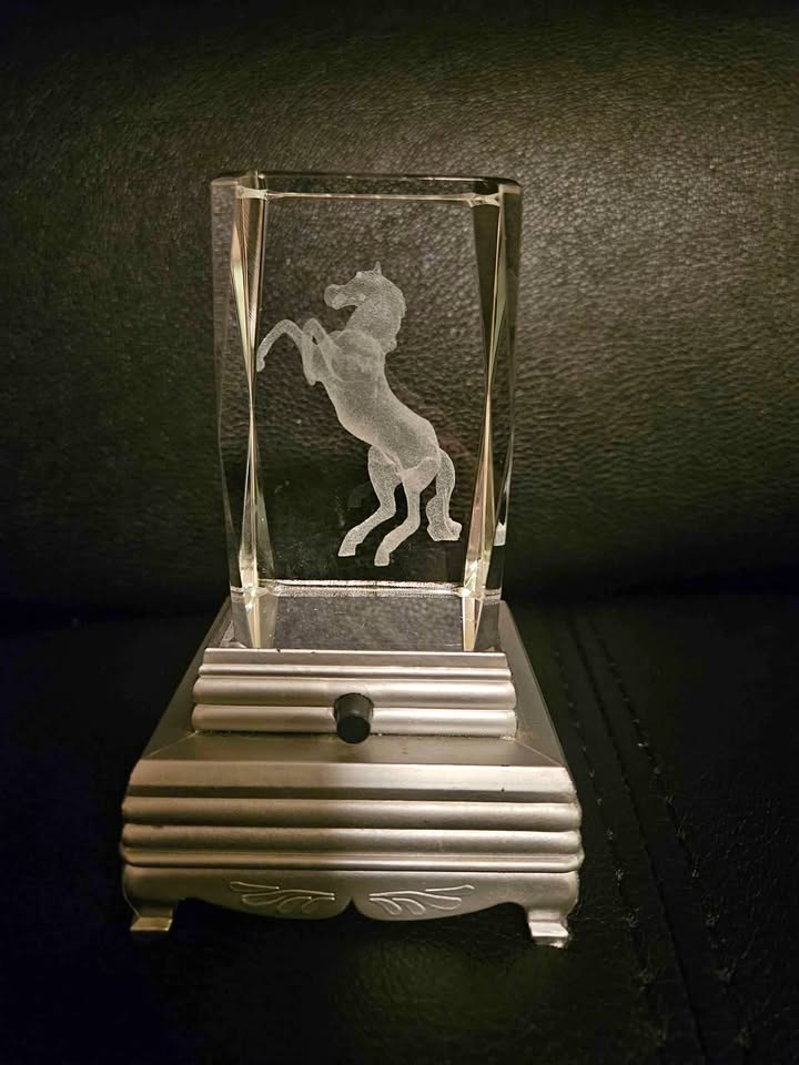 Vintage Laser Cut Lighted Horse Decore or Paperweight.