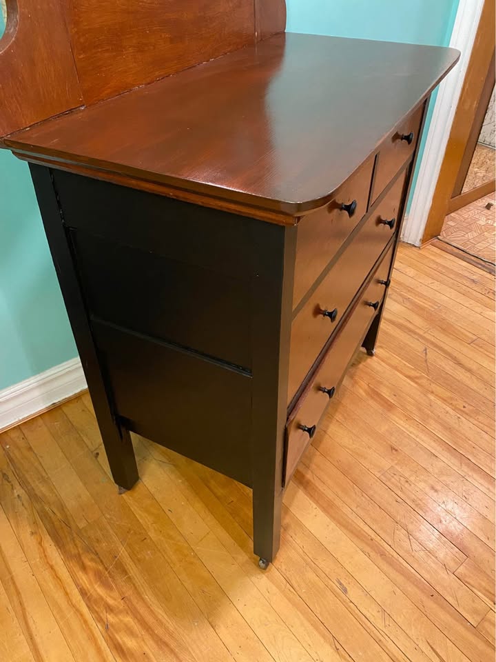 FREE DELIVERY: Refinished Vintage Dresser/Mirror $200 (HRM) - photo 3