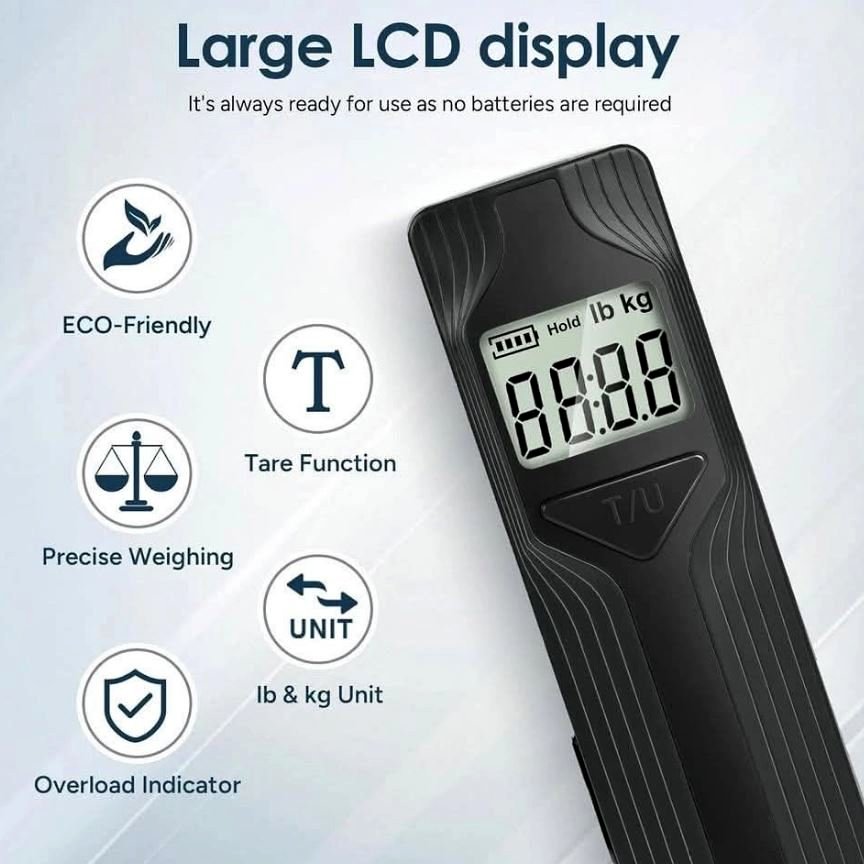 New~Luggage Scale Battery-Free, Portable, 110lbs