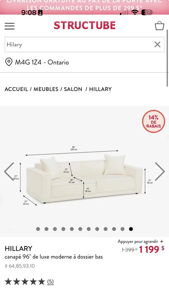 Couch Structube image indicator(5)