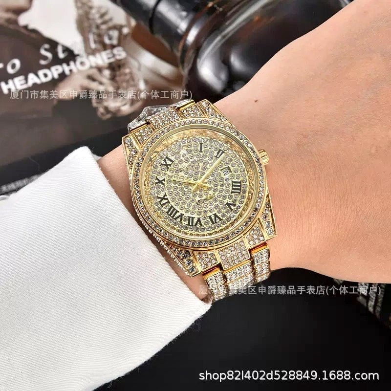 Iced Men Hiphop Gold Platted Watch