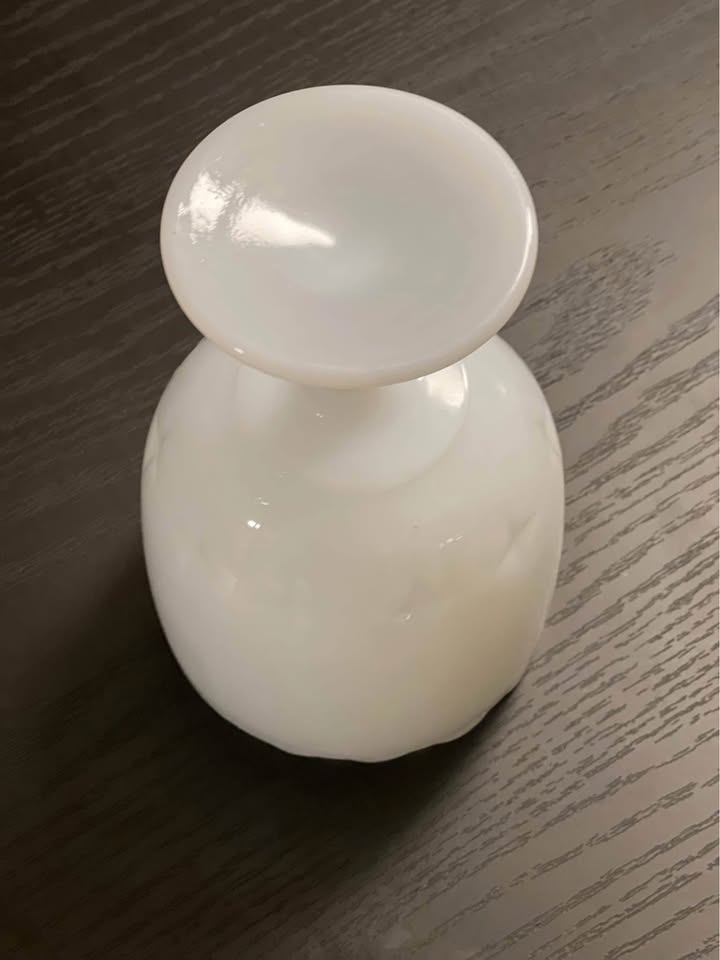 Vintage White Milk Glass Bowl Compote Scallop Top 6” - photo 3