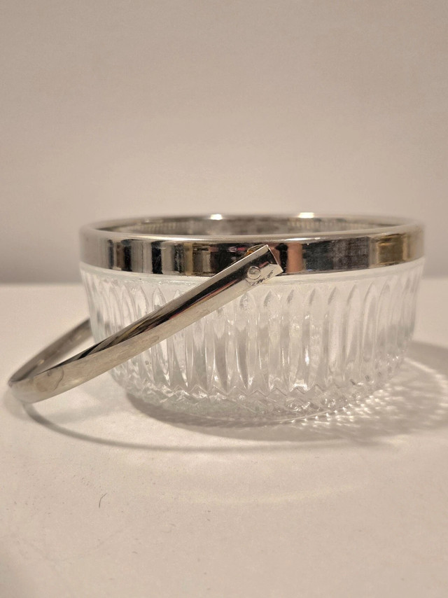 Crystal Candy Dish With Silver Trim and Handle - photo 4