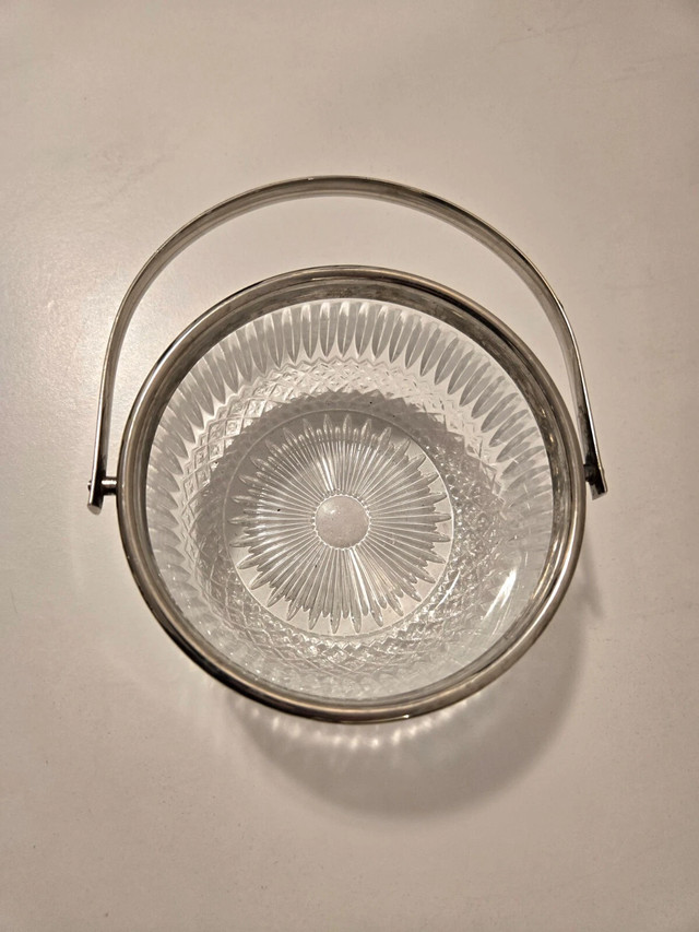 Crystal Candy Dish With Silver Trim and Handle - photo 5