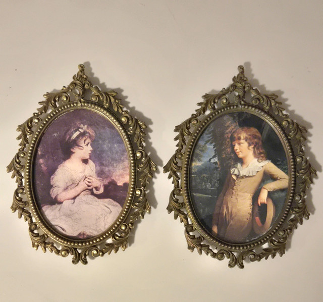 Vintage Brass Oval Frame Made In Italy 1970s Depictions of Youth