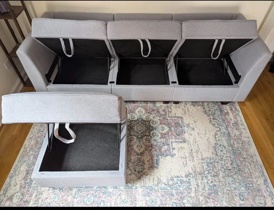 (ASK ABOUT DELIVERY) Gray sectional couch image indicator(6)