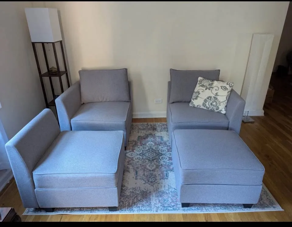 (ASK ABOUT DELIVERY) Gray sectional couch image indicator(7)