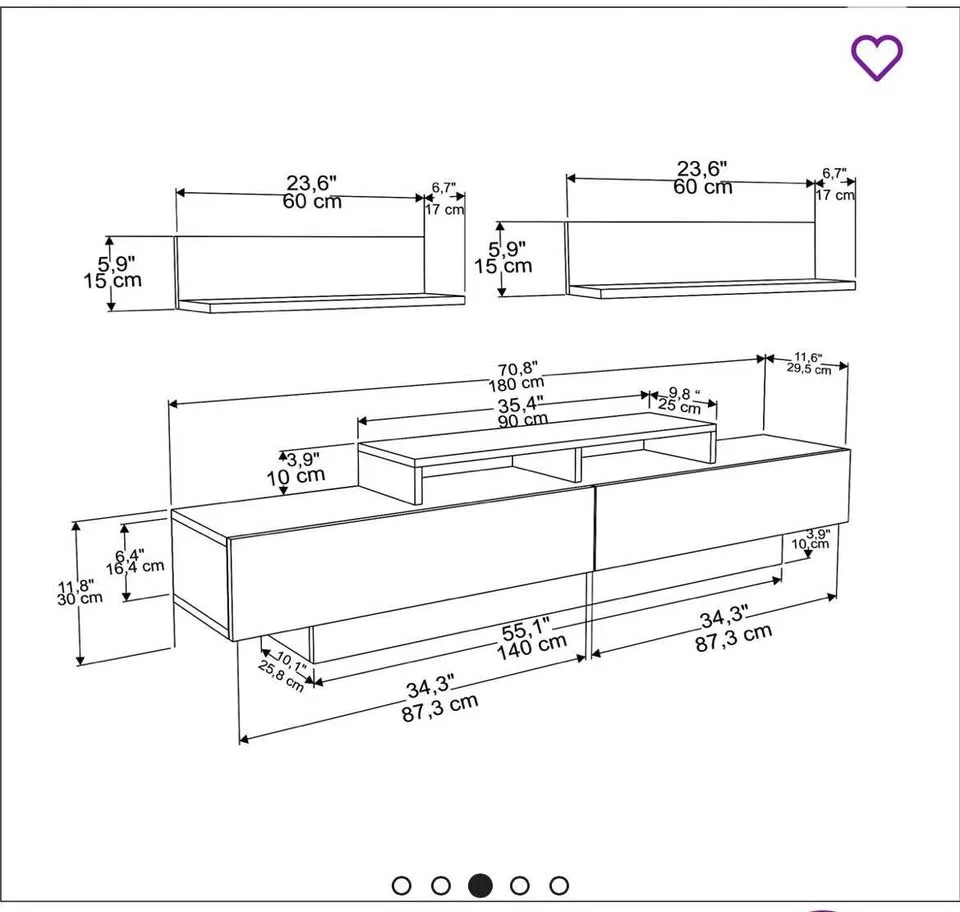 Hulsey TV Stand for TVs up to 75" image indicator(5)