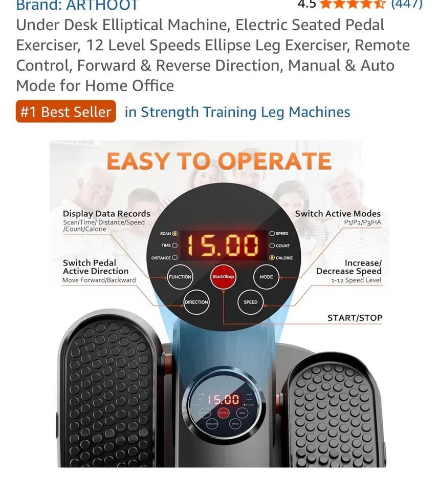 Under Desk Elliptical Machine image indicator(6)