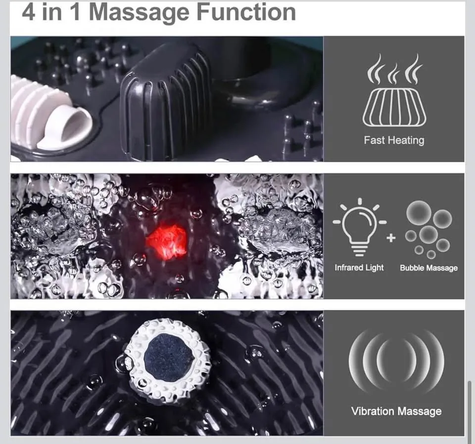 Foot Spa Bath Massager with Heat Bubbles and Vibration image indicator(6)