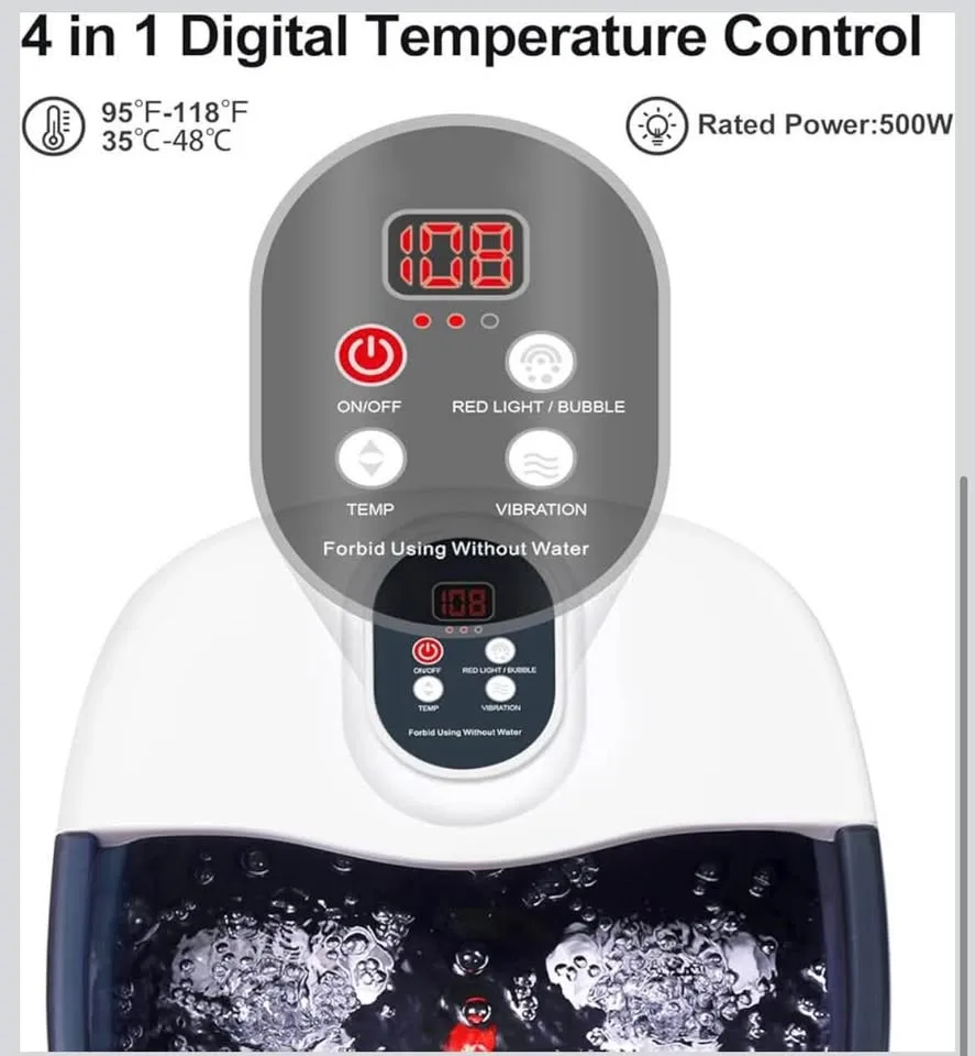 Foot Spa Bath Massager with Heat Bubbles and Vibration image indicator(7)