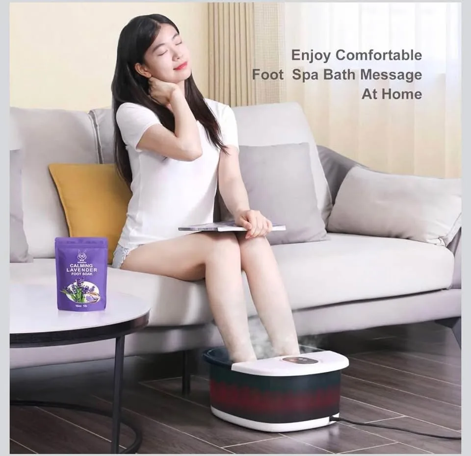 Foot Spa Bath Massager with Heat Bubbles and Vibration image indicator(8)