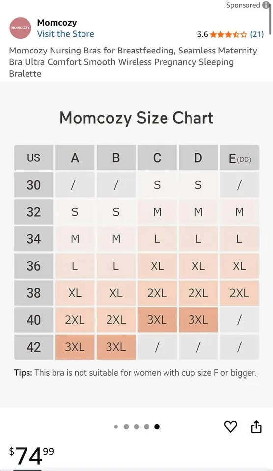 Momcozy Nursing Bra XL image indicator(4)