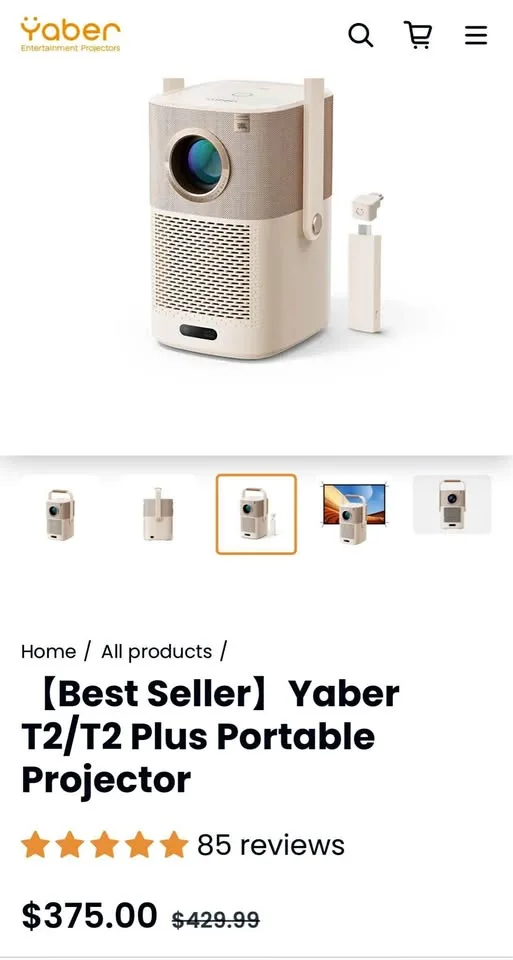 Yaber T2 Plus GTV Portable Projector thumbnail