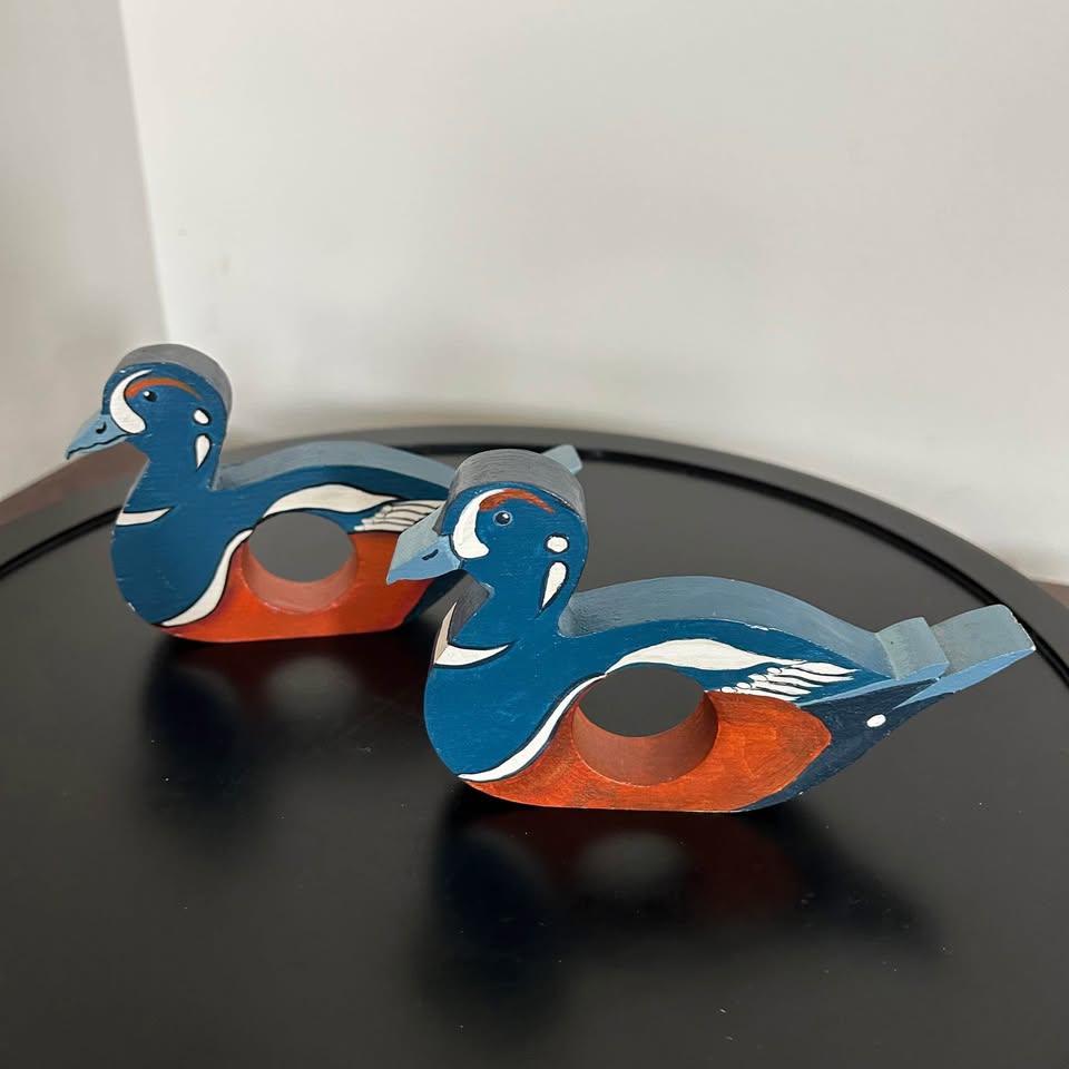 Vintage Napkin Holders Hand-Painted Wooden Ducks - photo 4