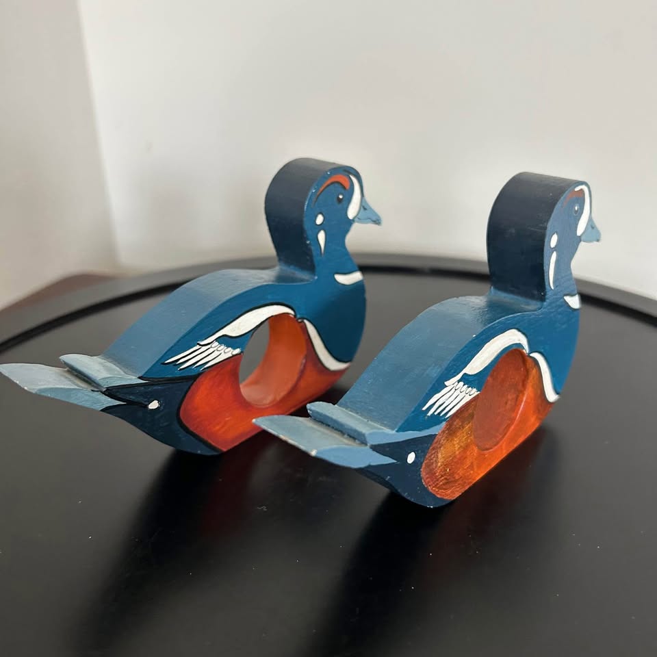 Vintage Napkin Holders Hand-Painted Wooden Ducks - photo 5
