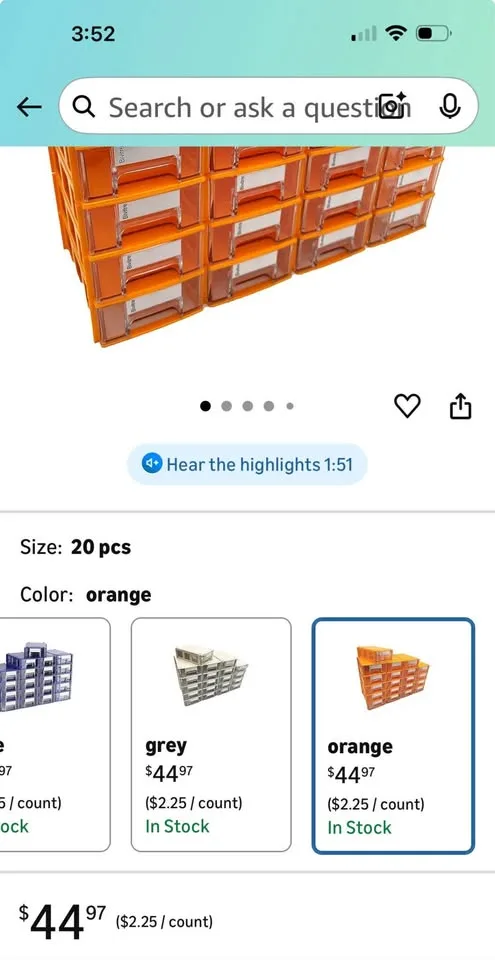 Stackable Storage Drawers Set of 20 image indicator(2)