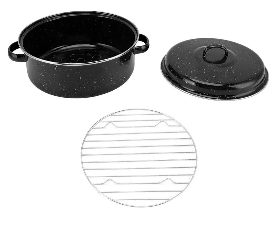 Roaster Pan, Roasting Pan Safe Non Stick Black Enamel thumbnail