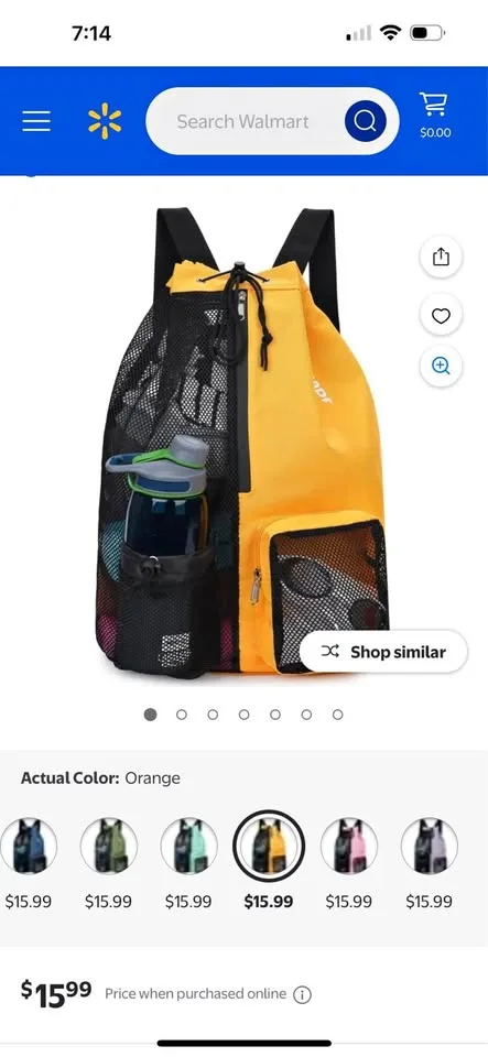 Mesh Drawstring Backpack for Swimming, Gym, Pool, Workout Gear thumbnail