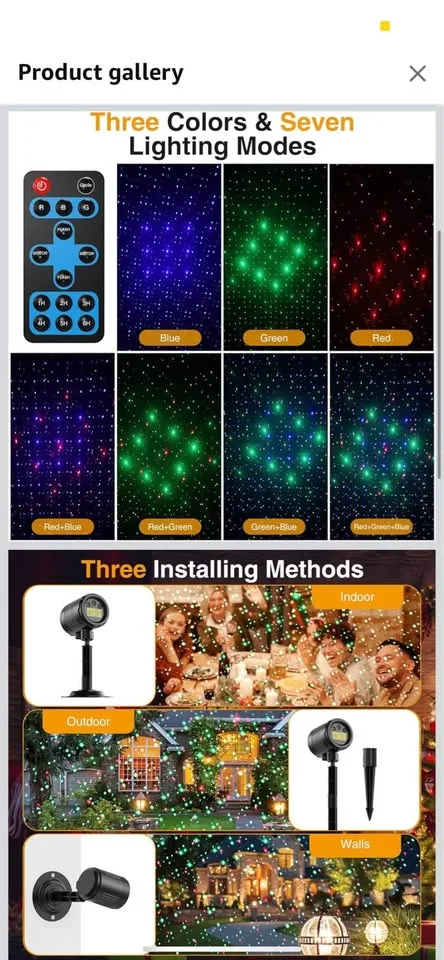 Christmas Projector Lights Outdoor, 3 Colors image indicator(4)