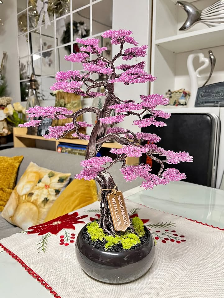 Handcrafted Aluminum Bonsai Tree – Cherry Blossom Design 🌸