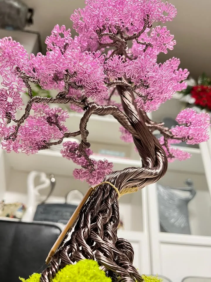 Handcrafted Aluminum Bonsai Tree – Cherry Blossom Design 🌸 image indicator(4)