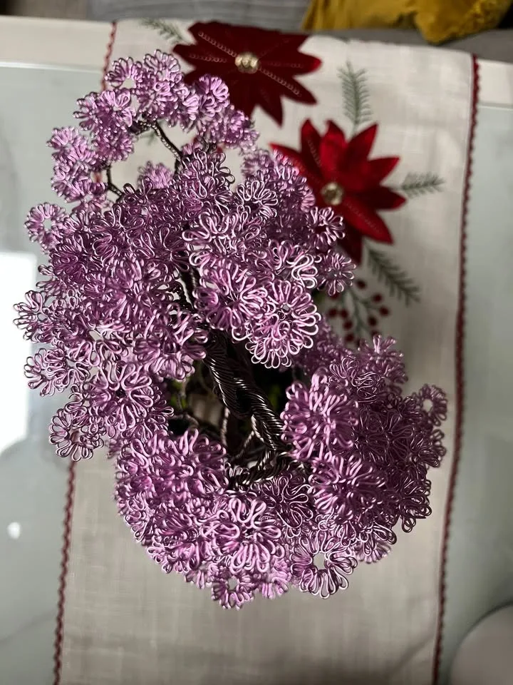 Handcrafted Aluminum Bonsai Tree – Cherry Blossom Design 🌸 image indicator(7)