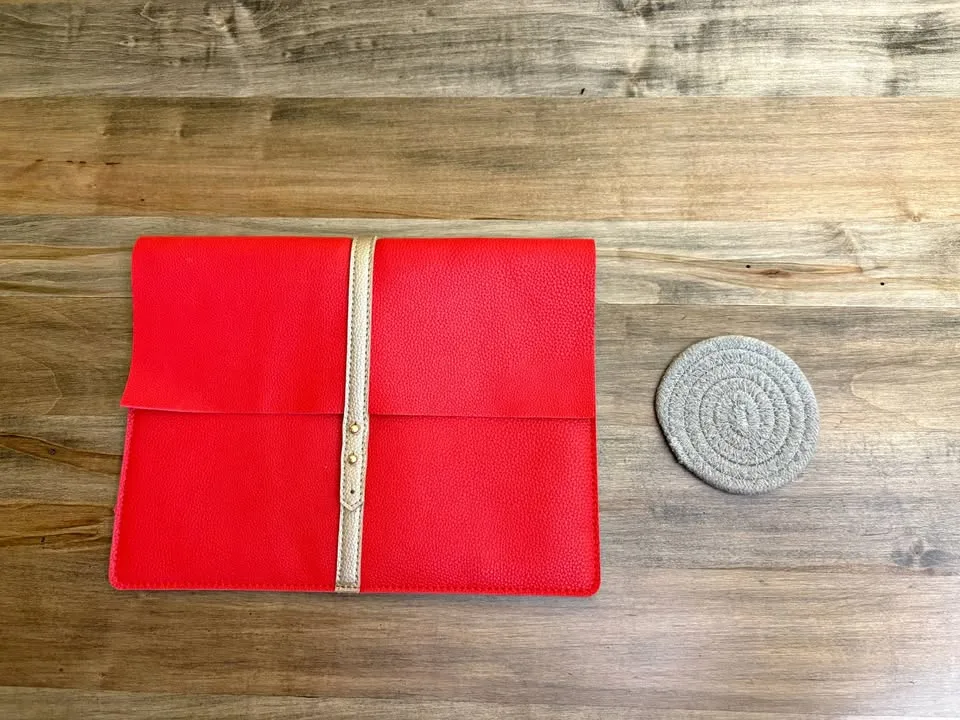 Red & Gold Fifth City Portfolio Clutch - Vegan Leather thumbnail