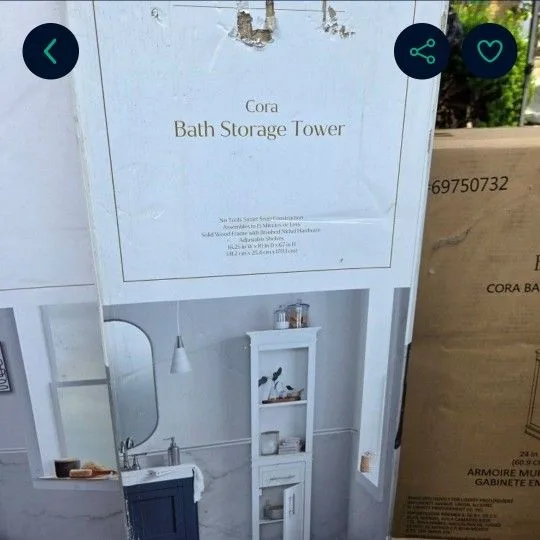 Bath Storage Tower Solid Wood